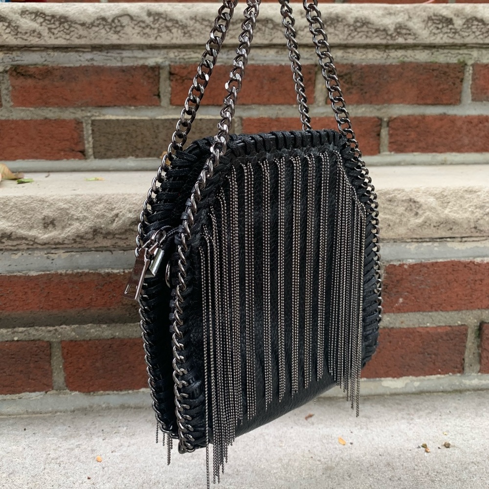 Goth Mini Purse with chain strap and tassels